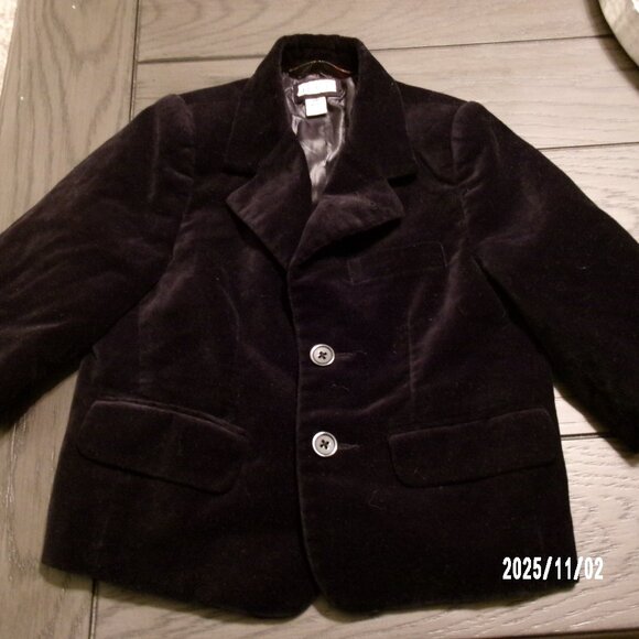 The Children’s Place BABY Toddler Boys Black Velvet Blazer Jacket 18M HOLIDAYS - Picture 1 of 4